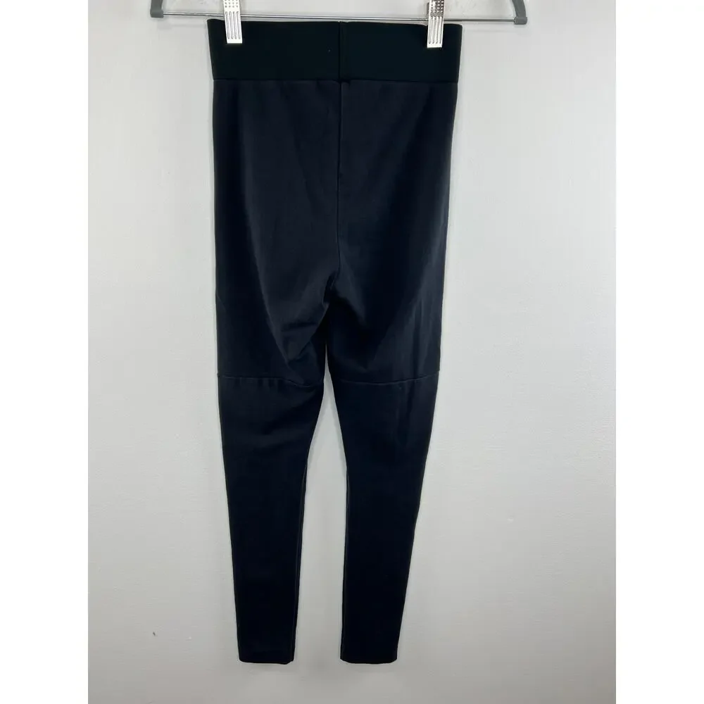 Adidas Black Training Brand With Three Stripes Spell Out Slogan Leggings Size XS